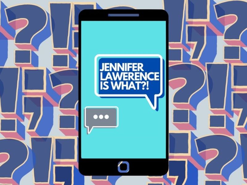 jennifer Lawerence is what? shocked text message with punctuation on side for shocking blog post featured image